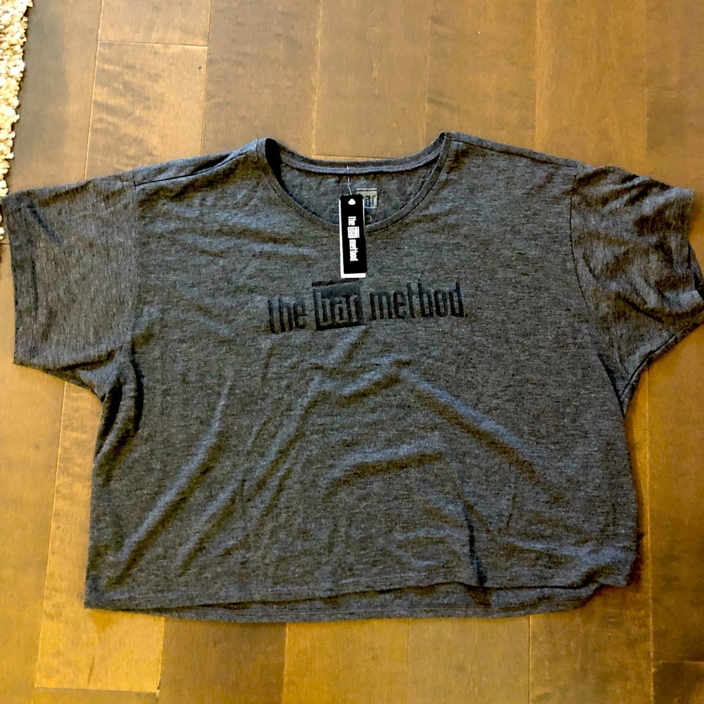 New With Tags The Bar Method Cropped Gray T-shirt